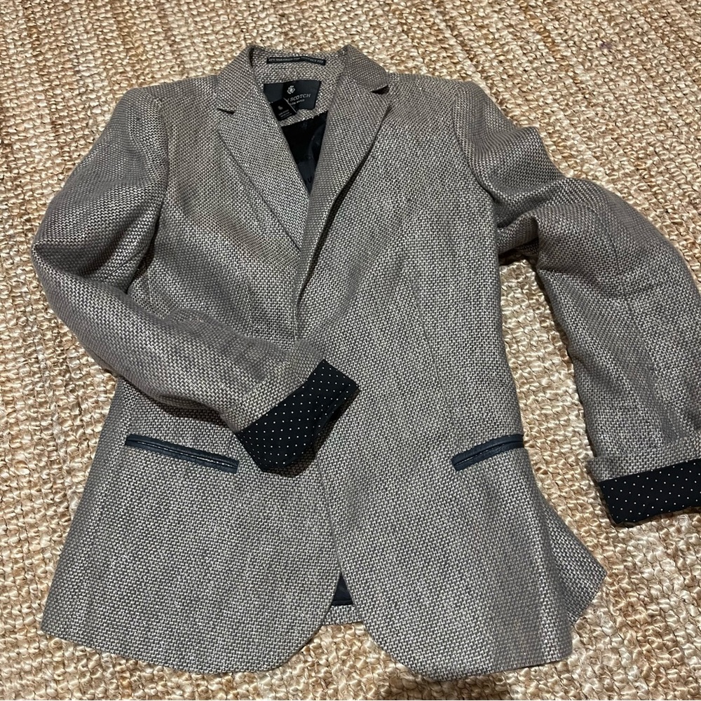 Scotch & Soda Gray Textured Wool Sport Blazer